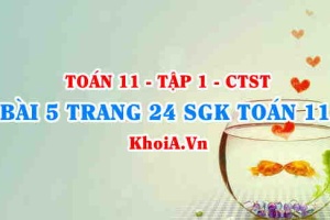 Bài 5 trang 24 SGK Toán 11 Tập 1 Chân trời sáng tạo